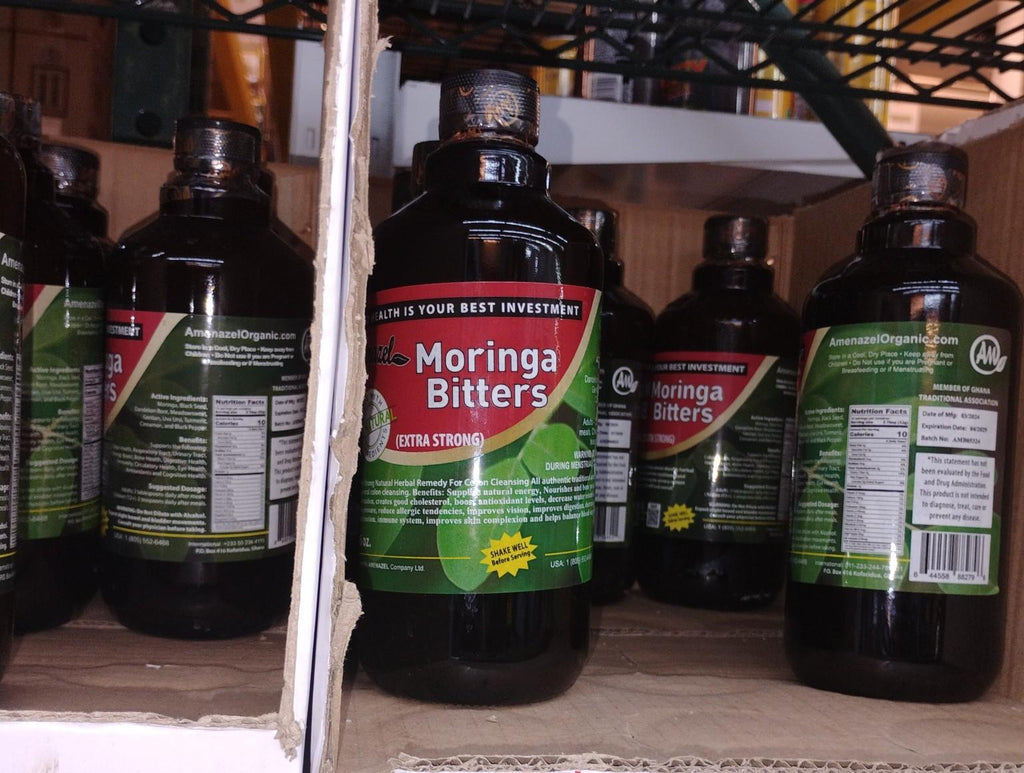 Amenazel Organic Moringa Bitters – Extra Strong Herbal Cleanser (16oz)