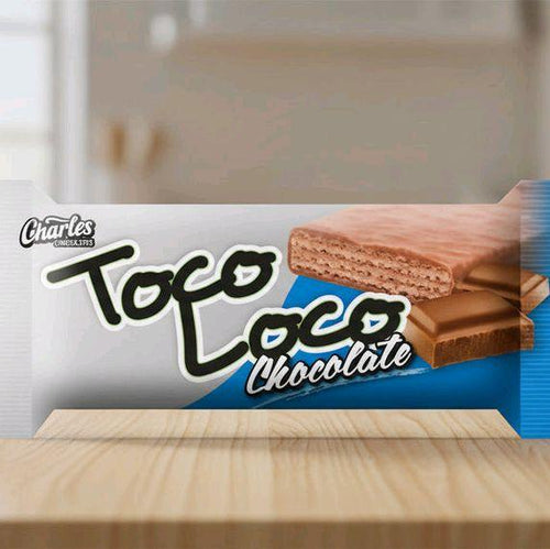 Charles Toco Loco Chocolate Bar 32g 12 pack - Coconut, Chocolate, Vanilla Flavors - Perfect Snack for Any Time