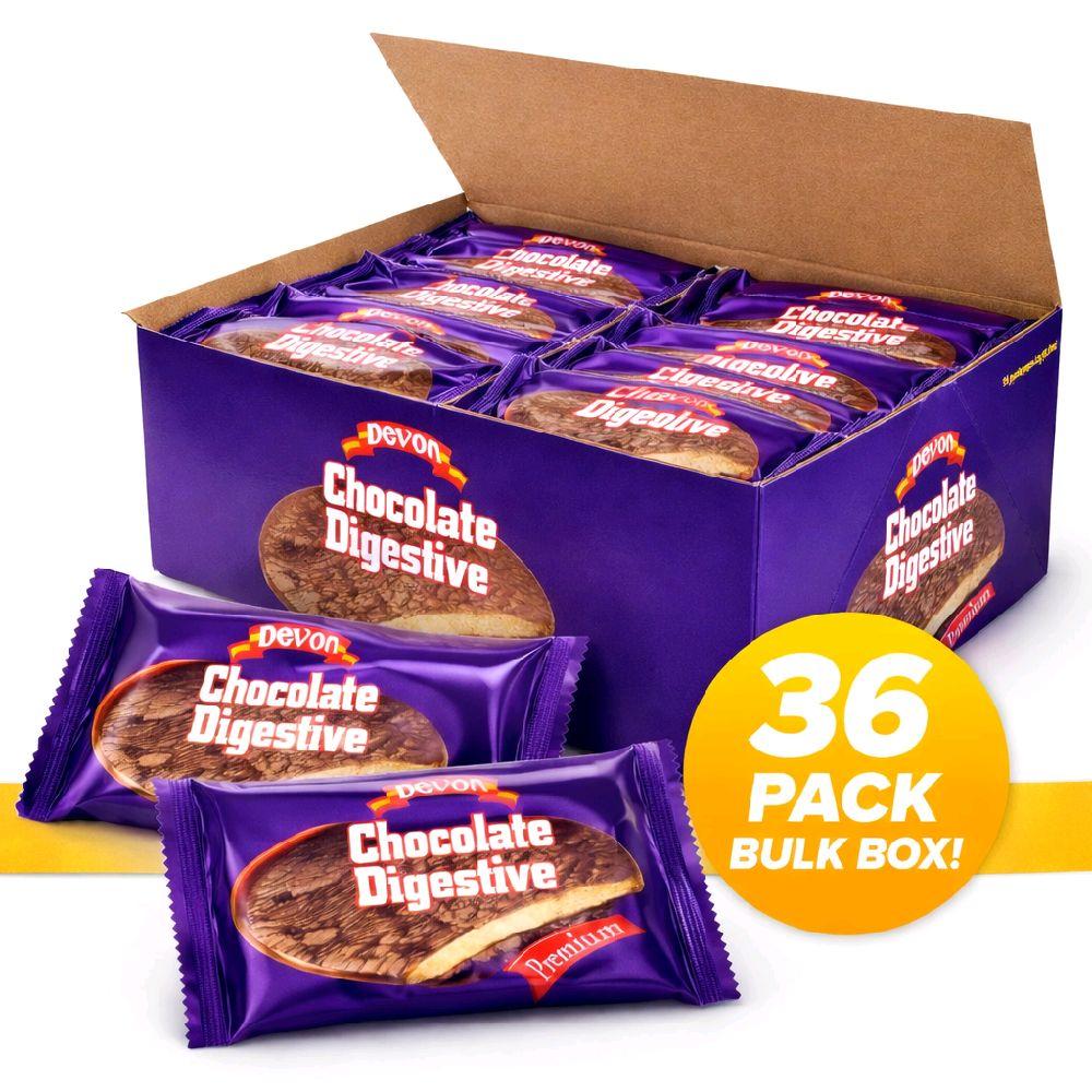 Devon Chocolate Digestive Biscuits 36 Pack Bulk Box Caribbean Tea-Time Favorite Taste of Yard