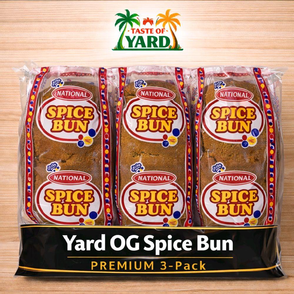 Taste of Yard OG Spice Bun Premium 3-Pack Authentic Jamaican Buns Individually Wrapped Fast Shipping Snack