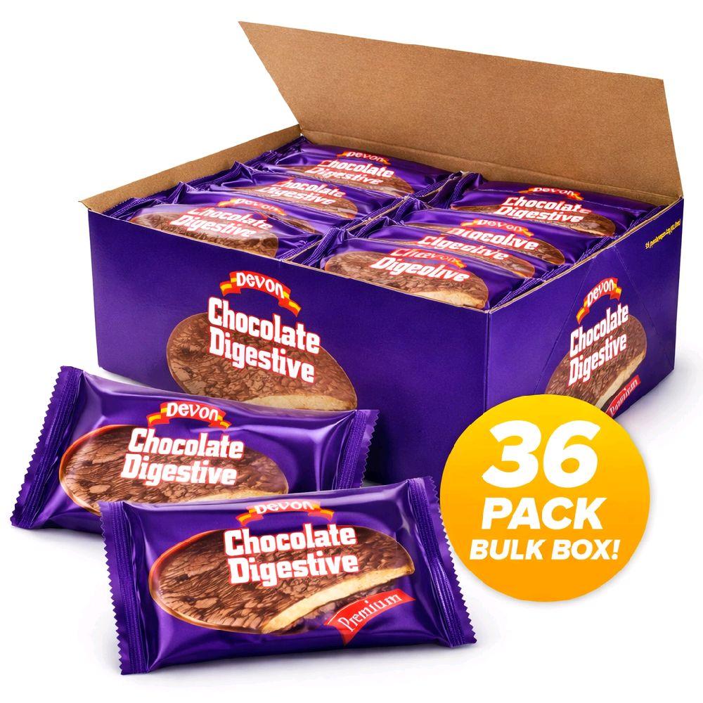 Devon Chocolate Digestive Biscuits 36 Pack Bulk Box Caribbean Tea-Time Favorite Taste of Yard