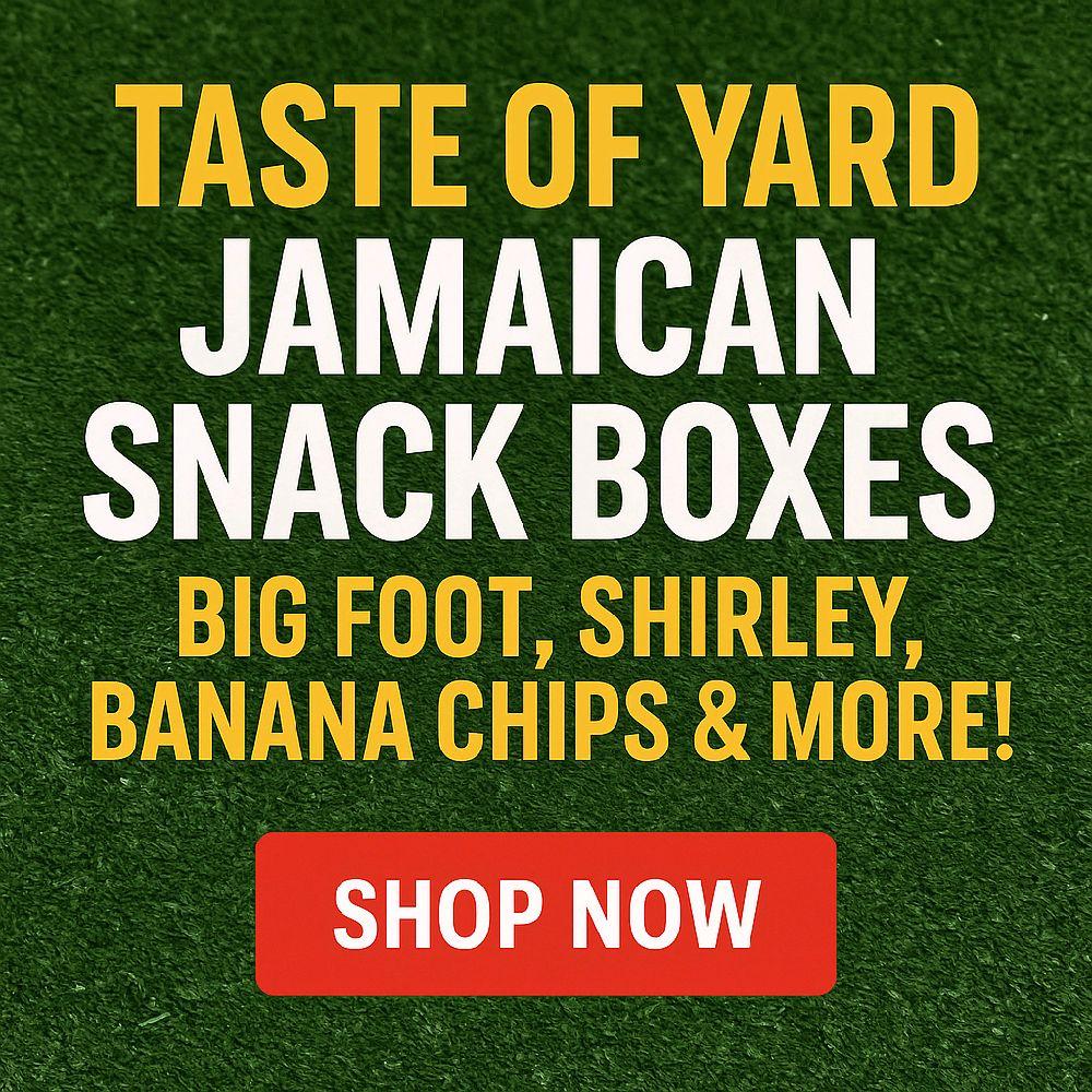 Taste of Yard Jamaica Mega snack Box - 28 Items in the image.