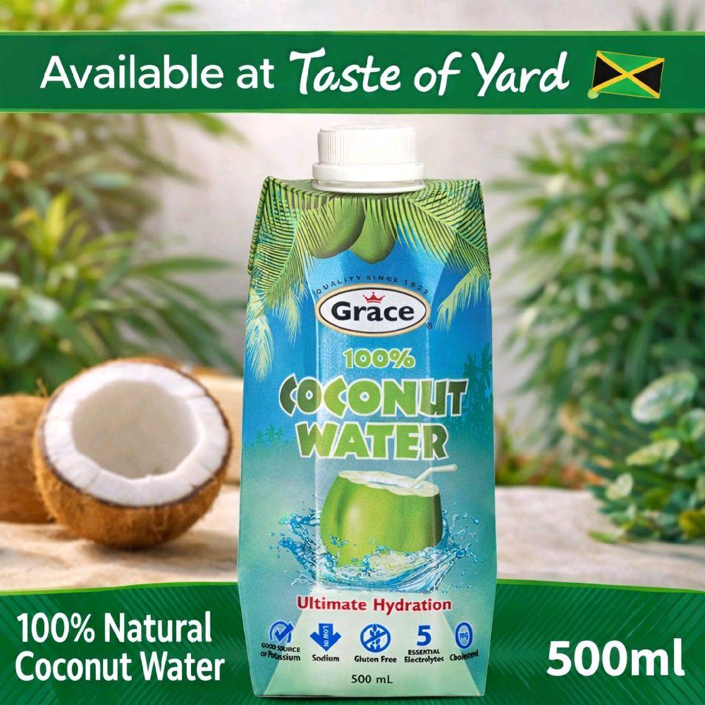Grace 100% Coconut Water – No Sugar Added (500ml) | Caribbean Refreshment | Taste of Yard
