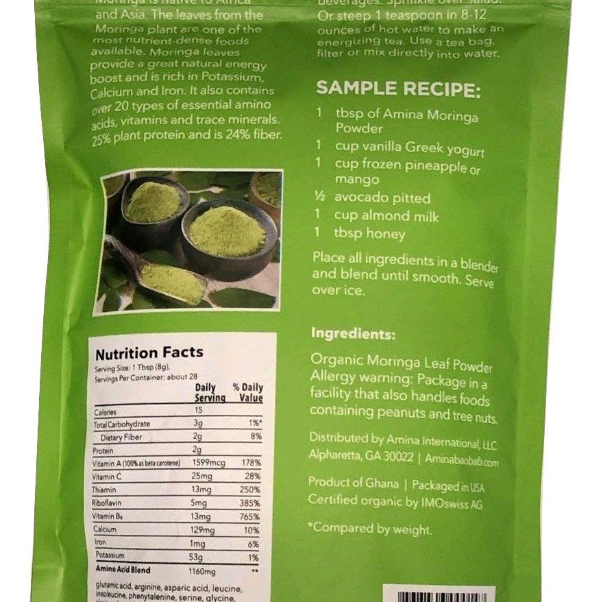 Organic Moringa Powder – 8 oz | Plant-Based Superfood | Taste of Yard Wellness Healthcare Dietary Supplement Fitness